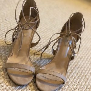 Nude open toe heel size 9